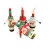 Nueva decoración navideña para botellas de cerveza, suéter pequeño de punto de alta calidad, gorro, juego de 4 botellas de vino tinto navideño.