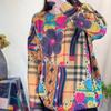 Suéter de Terciopelo Visón Xinyue para Mujer Otoño e Invierno 2025 Nuevo Estilo Estilo Artístico Teñido Anudado Floral Pintado Cuello Redondo Jersey Punto