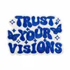 Energia Positiva Frase Curta em Inglês Patch de Tecido Patch Bordado Azul Patch Emblema para Passar Decoração Bordada Acessórios para Roupas e Malas