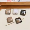 Contas de Pedra Natural Irregular Geométricas Formato Oval Quadrado Redondo com Furo Vertical para Brincos Pulseira Acessórios
