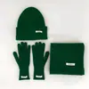 Nuevo Conjunto de Tres Piezas Elegante y Sencillo de Gorro, Bufanda y Guantes de Punto de Color Sólido, Hilo Cálido de Cachemira Sintética, Versátil Multicolor