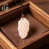 Colgante Afgano de Polvo de Raíz de Loto para Mujer, Hebilla de Paz de Nuevo Estilo Chino, Buda, Pixiu, Loto, Candado Ruyi, Collar de Jade Natural