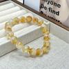 Pulsera de Cristal Amarillo Natural con Gradiente Dorado Absorbente de Oro para Transferencia de Riqueza Joyería de Pulsera de Cristal de Cabello Dorado Regalo productos genuinos