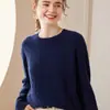 Suéter de Cachemira de Cuello Redondo de Lujo Ligero para Otoño e Invierno para Mujer, Moda de Cachemira, Trenzado, Suelto, Tejido, para Fondo, Suéter tipo Pulóver