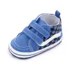 Sapatos de bebê sola macia lona xadrez sapatos para criança velcro duplo sapatos de bebê sapatos de bebê atacado 2545