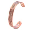 Pulseira de Ímã de Cobre Puro Retro Europeia e Americana Transfronteiriça Pulseira Aberta Ajustável Saúde Magnética Pulseira de Terapia Magnética Lote