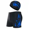 Traje de baño para hombre de fábrica Set de gorro de natación Boxer Secado rápido Tallas grandes Equipo de natación Traje de baño estampado Deportes de aguas termales para hombre