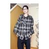 Camisa Xadrez Simples e Moderna Novo Estilo Elegante Harajuku Artística Combina com Tudo Feminina 2024 Novo Outono e Inverno Jaqueta Preguiçosa