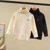 Macio, ceroso, estilo estrangeiro, inverno, peça única, veludo, gola alta, camisa base para suéter infantil pequeno e médio, novo, simples, quente, tendência, roupas infantis