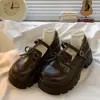 Zapatos Pequeños de Cuero Marrones Estilo Retro Británico Suela Gruesa para Mujer 2026 Primavera/Otoño Nuevos Zapatos de Mary Jane Individuales a Juego con Faldas Estilo JK Japonés