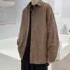Camisa de chaqueta para hombre, estilo coreano, moderna, casual, talla grande, corte holgado, para primavera y otoño, camisa de manga larga, top para hombre