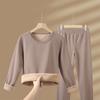 Roupa Íntima Térmica para Homens e Mulheres, Espessada e Forrada com Lã para Outono e Inverno, Resistente ao Frio e Antibacteriana, Conjunto Térmico de Blusa e Calça para Casal, Adequado para Usar ao Ar Livre no Outono e Inverno