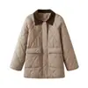 Roupas Femininas para Exportação Europeia e Americana Transfronteiriça Aliexpress Popular Outono e Inverno Novo Clássico Quilted Acolchoado Quente Jaqueta de Algodão