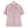 Nueva blusa de manga corta de verano para madres de estilo chino 2024, camisa pequeña de nuevo estilo, camisa elegante y holgada para mujeres de mediana edad y mayores.