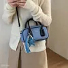 Bolsa 2026 Novo Design Uma Alça Moda Baguete Bolsa Transversal Versátil Para o Dia a Dia Azul Bowling Pequena de Nicho Feminina