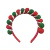 Diademas Navideñas Europeas y Americanas de Fábrica para Mujer, Estilo Festivo Rojo y Blanco con Verde, Accesorios para el Cabello que No Dañan el Cabello