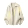 Nuevo suéter casual de moda de lujo ligero estilo old money con solapas y tejido acanalado de manga larga para hombre, prendas de punto de manga larga para hombre, cárdigan para hombre, chaqueta para hombre