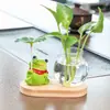 Novo vaso hidropônico de pesca para animais de estimação fofos, vaso de flores de vidro para plantas verdes criativas, ornamento de decoração para mesa de escritório