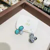 Pendientes Retro de Perlas Turquesas para Otoño e Invierno Nuevos Japoneses y Coreanos, Pendientes de Estilo Geométrico de Moda para Viajar al Trabajo