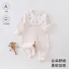 Ropa de bebé para otoño, mameluco suave de terciopelo para bebés, pijama base unisex para bebé, mameluco con apertura lateral tipo mariposa 6