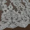 Elegante Nuevo Estilo Hecho a Mano Floral Largo Doble Capa Cola Grande Velos Blancos y Maquillaje de Novia Accesorios para Vestidos de Novia
