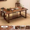 Mesa de centro, escritorio de oficina con patas de madera maciza, mesa de té para la sala de estar, estilo chino nuevo, adecuado para uso doméstico, tablero grande para el balcón, mesa y sillas, juego de té
