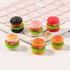Acessórios de Desenho Animado DIY, Brinquedos de Comida Simulada, Enfeites de Resina de Hambúrguer, Presilhas de Cabelo com Cola de Creme, Chaveiros, Decorações de Micro-Paisagem