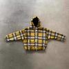 Ins de Cruzamento Europeu e Americano Novo Inverno Xadrez Retro Americano Moletom de Pelúcia Moda de Rua Casual Capuz Y2K