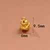 Accesorios Antiguos Vietnamitas de Oro de Arena Alta Retención de Color Cuentas Espaciadoras Colgante de Zirconio Incrustado de Durazno Cadena de Extensión para Pulsera y Collar Joyería DIY