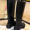 Botas de mujer estilo europeo, novedad otoño 2026, puntera redonda retro, tacón bajo, planas, caña recta, sin cordones, de caña alta tipo equitación