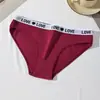 Fábrica de Origem Personalizado Roupa Íntima Feminina 100% Algodão Cintura Baixa, Design Sexy de Coração com Letras, Cueca Boxer Esportiva Sem Costura