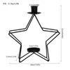 Portavelas Estrella de Cinco Puntas de Hierro Forjado Nórdico, Decoración para Ambiente de Cena a la Luz de Velas, Adornos Creativos, Venta Directa de Fábrica