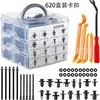 Nuevo juego de 620 piezas de hebillas de expansión de plástico para reparación de parachoques de coche, en caja de tres capas, 19 tipos