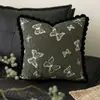 Almofadas decorativas 2026 novo estilo para sala de estar, com um design retrô de borboleta com padrão escuro, em uma paleta de cores Maillard, atacado de fronhas estilo vintage