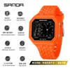 Reloj Multifuncional Sanda Ocio al Aire Libre Estudiante Luminoso Doble Hora Resistente al Agua Cronometraje Cuadrado Reloj Electrónico