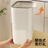 Lixeira de cozinha, lixeira doméstica para resíduos alimentares, recipiente de armazenamento de parede sem perfuração, lixeira de limpeza sem dobrar, lixeira sanitária de pendurar