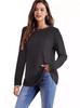 2024 Otoño e Invierno Transfronterizo Europa y América Amazon AliExpress U Cuello Redondo Pit Chaqueta de Color Sólido Manga Larga T