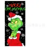 Venta Caliente Transfronteriza Verde Navideño Grinch Divertido Cortina de Puerta Tela de Fondo Decoración de Fiesta Festiva Arreglo para Sesión de Fotos Fuente