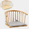 Silla con respaldo de tatami estilo japonés, madera maciza, sin patas, adecuada para apartamentos pequeños, balcones y ventanales; una silla de una sola persona, de asiento bajo, para uso doméstico