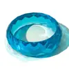 Pulsera Transparente de Resina Redonda Geométrica Colorida Transfronteriza Europea y Americana, Pulsera de Cristal Facetado de Moda de Color Degradado Personalizado