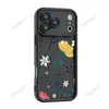 Retro pintado a mano, diseño floral minimalista, funda de teléfono con ventana grande para iPhone 18pm, disponible en varios colores, suministro transfronterizo