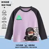 Camiseta infantil de manga longa 100% algodão com tema Força Delta, gola redonda Camiseta base Lobo Vermelho Weilong, camiseta raglan para meninos