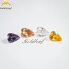 Fábrica directa de Wuzhou, Guangxi, piedra desnuda artificial, corazón largo, venta al por mayor de joyería, incrustación con piedra, circón de amor largo, piedra desnuda