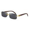 Gafas de sol de moda Hombres Sin Marco Patas de Madera Originales Gafas de tirachinas Hombres Modernas Marco Óptico de Madera Gafas de sol