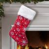Meia de Natal Tevey Saco de Presente Decoração de Cena de Natal Festivo Meia de Floco de Neve de Natal Decoração Suspensa Saco de Presente Saco de Doces