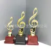 Nota Musical Trofeo de Plástico Dorado Electroplateado Premios de Concurso de Talento para Cantar Etiqueta de Contenido Personalizable