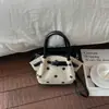 Bolsa feminina de camurça 2026 nova verão vintage Maillard bolinhas cesta bolsa de mão bolsa de ombro transversal