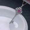 Colgante de zafiro en polvo natural con incrustaciones de plata 925, collar de gemas con llave de nicho de moda, joyería al por mayor