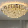 Lámpara de techo de arte de hierro de lujo ligero con cristal galvanizado para sala de estar, luz principal para pasillo, moderna, simple y elegante para dormitorio, comedor, estudio