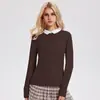 Blusas de Solapa de Manga Larga para Mujer, Camisas Polo, Camisetas de Golf, Tops Deportivos de Efecto Adelgazante, Ropa de Yoga de Alta Gama